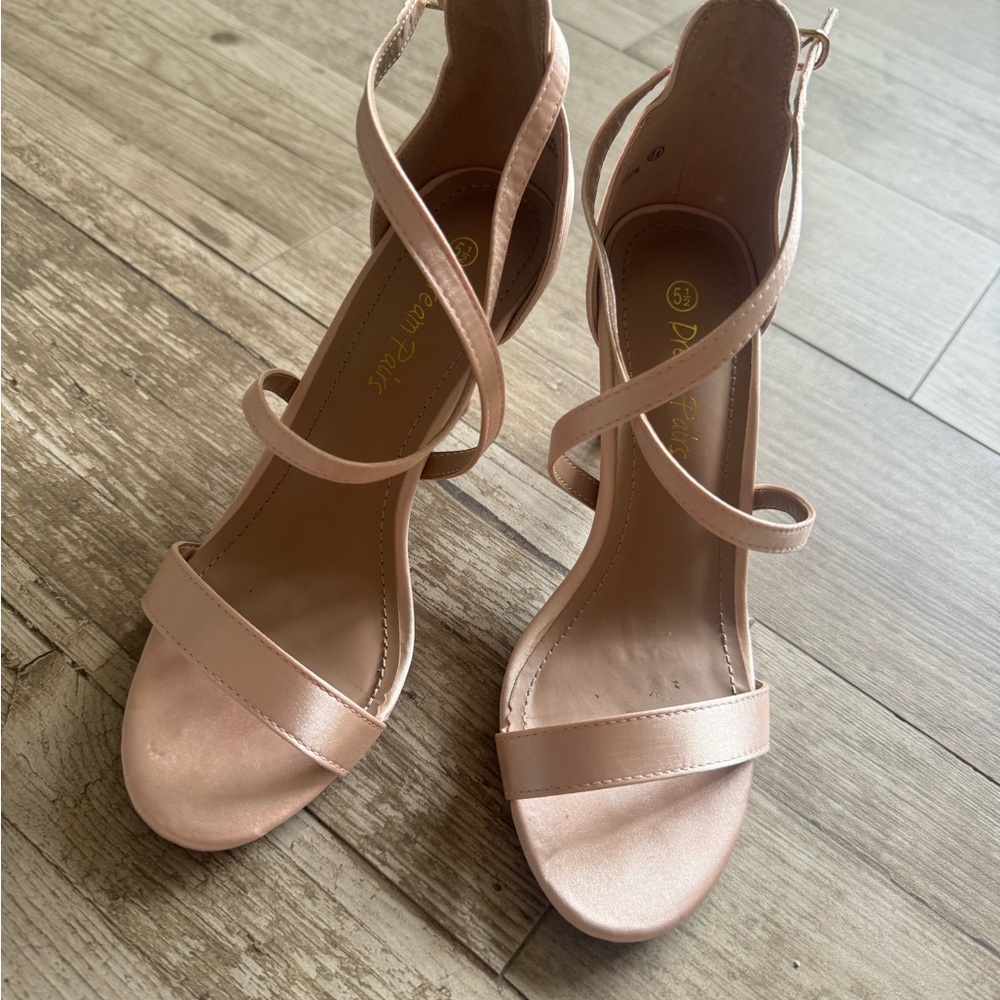 Gold Satin Mid-Heel